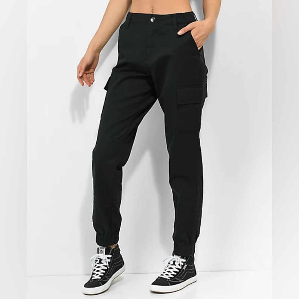 Empyre Emory Elastic Black Pull On Jogger Cargo Pants Size XS Y2K Grunge